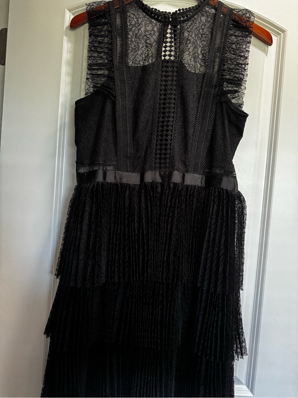 Little Black Dress in Tulle, Polyester& Lace sz M